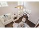 Aerial view of the living room with two story ceilings at 100 Panoramic Ct, Cary, NC 27519