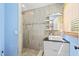 Modern bathroom with tiled walk-in shower and stylish vanity at 1000 Phils Creek Rd, Chapel Hill, NC 27516