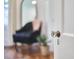 Stylish interior door with a clear doorknob, offering a glimpse into a beautifully decorated room at 1307 Arnette Ave, Durham, NC 27707
