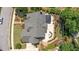 Aerial view of a house with an outdoor patio, gazebo and beautifully landscaped yard at 1437 Chelton Oaks Pl, Raleigh, NC 27614