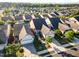 An aerial view showcases a neighborhood of closely-packed homes with meticulously maintained lawns and landscaping at 1522 Palmer Hill Dr, Durham, NC 27703