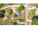 Aerial view showcasing the property boundaries with home and yard at 1647 Turner Rd, Mebane, NC 27302