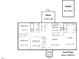 A 2D floor plan of a house with dimensions for each room including bedrooms, kitchen, living, and a deck at 1732 Green Pace Rd, Zebulon, NC 27597
