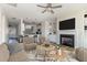 Open-concept living room and kitchen with hardwood floors at 175 Trescott St, Smithfield, NC 27577