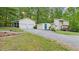 View of house with a two car garage and adjacent storage building at 196 Tara Ln, Timberlake, NC 27583