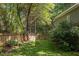 Lush green backyard with privacy fence provides space for and pets to play at 204 Rossburn Way, Chapel Hill, NC 27516