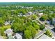 Scenic aerial view featuring lush greenery and residential neighborhoods, highlighting the property's tranquil setting at 2210 Bedford Ave, Raleigh, NC 27607