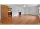 Hardwood floors and a traditional fireplace make this living area comfortable and attractive at 2910 Dove Ln, Raleigh, NC 27604
