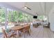 Inviting screened porch with comfortable seating and a dining area, perfect for outdoor enjoyment at 4109 Huckleberry Dr, Raleigh, NC 27612
