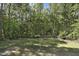 Picturesque backyard featuring mature trees and an outdoor shed at 413 Redpath Dr, Garner, NC 27529