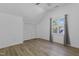 Vaulted ceiling bedroom with closet, ceiling fan, and a window with neutral drapes at 413 Redpath Dr, Garner, NC 27529