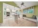 Spacious kitchen with an island, stainless steel appliances, and eat-in window bench at 415 Forsyth St, Raleigh, NC 27609
