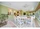 Bright sunroom with tile floors, white dining set, and access to the outdoors at 415 Forsyth St, Raleigh, NC 27609