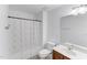 Bathroom with tile floors features a shower and vanity with a sink at 4613 Jersey Pine Dr, Rolesville, NC 27571