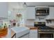 Bright kitchen features white cabinets, wood countertops, stainless steel appliances, and a window at 5100 Yale Ct, Graham, NC 27253