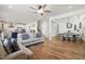 Spacious living area showcasing hardwood floors, neutral tones, and modern finishes throughout at 521 Glenwyck Ct, Fuquay Varina, NC 27526