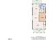 Detailed first floor plan showcasing layout with an open living space and attached 2-car garage at 801 N Elm St, Durham, NC 27701
