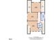 Second floor plan featuring three bedrooms, a full bath and generous closet space at 801 N Elm St, Durham, NC 27701