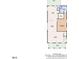 Detailed first floor plan showcasing layout with an open living space and attached 2-car garage at 801 N Elm St, Durham, NC 27701