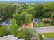 An aerial view of a home nestled amongst lush trees and landscaping with a view of the neighborhood at 805 Camden Ave, Durham, NC 27701