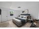 Bedroom with comfortable bed and neutral furnishings at 805 Camden Ave, Durham, NC 27701