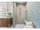 Elegant bathroom with a glass-enclosed shower and stylish fixtures at 909 N Gregson St, Durham, NC 27701