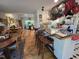 Stylish kitchen with an island, view of the dining area and hardwood floors at 915 Phils Creek Rd, Chapel Hill, NC 27516