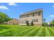 The well-manicured backyard of a home with a fenced-in yard and well-kept lawn at 114 Bell Tower Ct, Elon, NC 27244