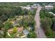 Aerial view of the property and the surrounding neighborhood with mature trees and convenient access to amenities at 1213 Indian Trail Dr, Raleigh, NC 27609