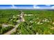 Aerial view of the surrounding community, highlighting nearby roads, green spaces, and neighborhood features at 1609 Falls Ct, Raleigh, NC 27615