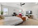 Spacious bedroom featuring carpet floors, white walls, and a ceiling fan at 270 Wendover Pkwy, Pittsboro, NC 27312