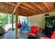 Relaxing covered patio with hammocks, outdoor seating, and easy access to backyard amenities at 3005 Buckhorn Rd, Sanford, NC 27330
