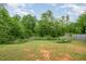 Lush green backyard featuring mature trees and natural beauty, offering tranquility and privacy at 334 Huckleberry Loop, Mebane, NC 27302