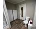 Bathroom with white cabinets and a large shower at 420 Spring Ln, Henderson, NC 27537