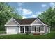 Charming single-Gathering home with a well-manicured lawn and gray and white siding at 445 Olivia Crossing Ct # 22, Four Oaks, NC 27524