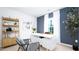 Bright home office with a white desk, shelving and stylish decor at 514 Lochalsh Dr, Gibsonville, NC 27249