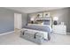 Elegant bedroom featuring a plush bed with stylish linens, complemented by modern decor and soft, neutral tones at 522 Lochalsh Dr, Gibsonville, NC 27249