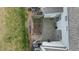 Aerial view of townhouse backyards with patios and green space at 831 S White St, Wake Forest, NC 27587