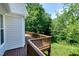 View of a wood deck overlooking a lush green lawn and trees at 105 Bardsey Ct, Cary, NC 27513