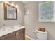 Bathroom features a vanity, mirror, and toilet at 1112 Mark St, Raleigh, NC 27601