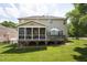 Large backyard with a screened-in porch and open deck, perfect for outdoor entertaining and enjoying the well-maintained lawn at 11916 Deneb Ct, Raleigh, NC 27614