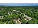 Expansive aerial view of the neighborhood showcasing the lush green landscape and surrounding roads at 1274 Candlewood Dr, Elon, NC 27244