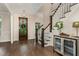Elegant foyer featuring a staircase, hardwood floors, and decorative entryway at 1344 Legend Oaks Drive Dr, Chapel Hill, NC 27517