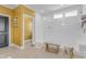 Stylish bathroom features a walk-in shower, with clean design elements and natural light from transom windows at 155 Annabelle Branch Ln, Apex, NC 27523