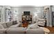 Bright living room with large windows, bookshelves, and comfortable seating arrangements at 2003 Wa Wa Ave, Durham, NC 27707