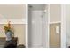 Bathroom with shower and decorative elements at 204 Random Ln, Burlington, NC 27215