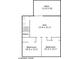 Floor plan of the lower level, showing layout of the den, bedrooms, stairs and patio at 4300 Edgehill Ct, Raleigh, NC 27612
