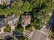Scenic aerial view of a well-maintained home with lush landscaping in a charming neighborhood setting at 5600 Bennettwood Ct, Raleigh, NC 27612