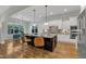 Stylish kitchen with a large island, pendant lighting, and a breakfast nook at 5600 Bennettwood Ct, Raleigh, NC 27612