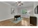 Stylish home office with modern decor and a beautiful hardwood floor at 5600 Bennettwood Ct, Raleigh, NC 27612